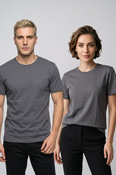 fevien Couple Combination Set of 2 Crew Neck Short Sleeve Basic T-Shirts - Co...