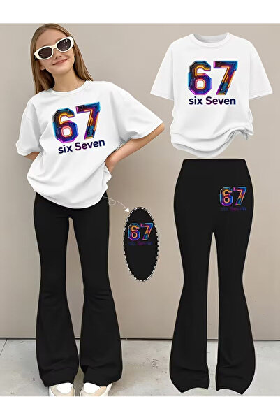 YUNAYT Set de pantaloni evazați și tricou spaniol pentru fete
