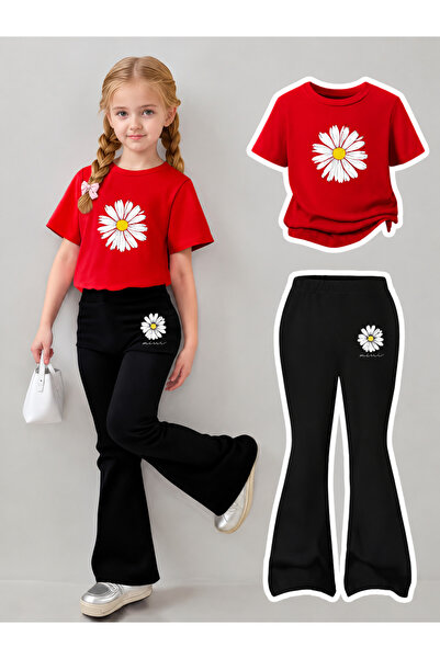 YUNAYT Set de pantaloni evazați și tricou spaniol pentru fete
