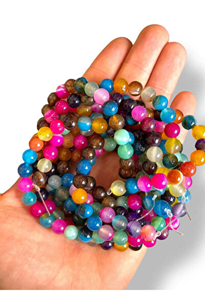 Bozhi Bead Set Agate Natural Stone 8mm - Natural Stone Beads Agate