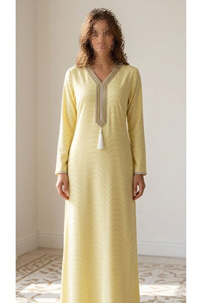 ISHRAQAT AL-AMAL Embroidered Sequined Jalabiya Suitable for Events with Long ...