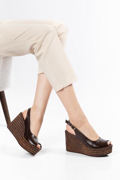 SUİNS SHOES Suins Jensy Straw Patterned Women's Wedge Sandals Shoes