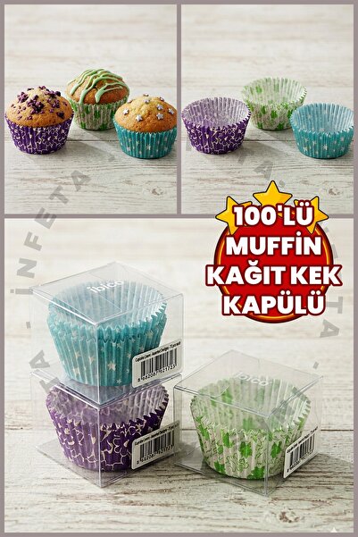 İnfeta 5.7cm 100 Adet Cupcake Kağıt Kek Kapsülü Muffin Kek Kapsülü 100'lü Kağ...
