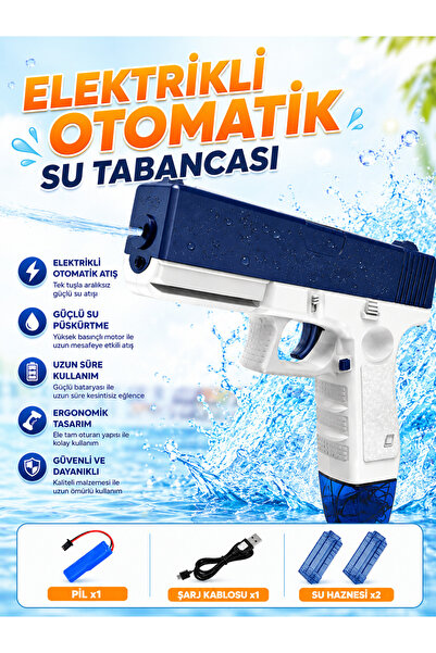 a v d a Elektrikli Otomatik Su Tabancası USB Şarjlı Güçlü Su Tabancası