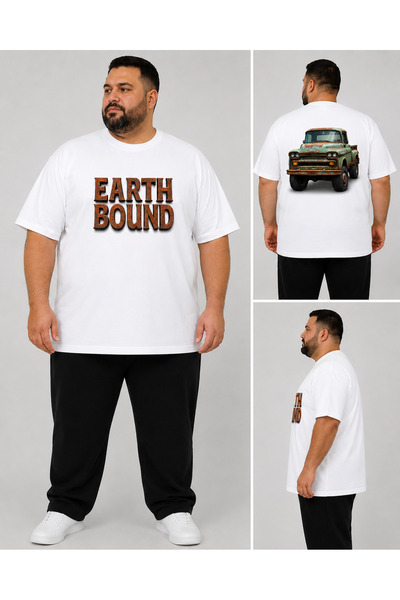 VODEXA Men's Oversize T-Shirt Bound Printed Cotton Plus Size T-Shirt Comforta...