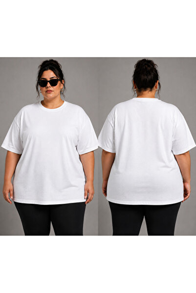 VODEXA Unisex Oversize T-Shirt Plain Printed 100% Cotton T-Shirt Large Size C...