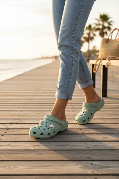 Moda fiesta Women's Mint Green Slippers Sandals Lightweight Daily Summer Sabo