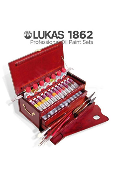 Lukas 1862 Yağlı Boya Oil Wooden Chest Ahşap Kutu 45 Parça 6001