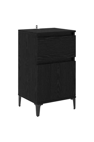 vidaxl Dulap de noapte Stejar Negru 40 x 35 x 70 cm Lemn compozit