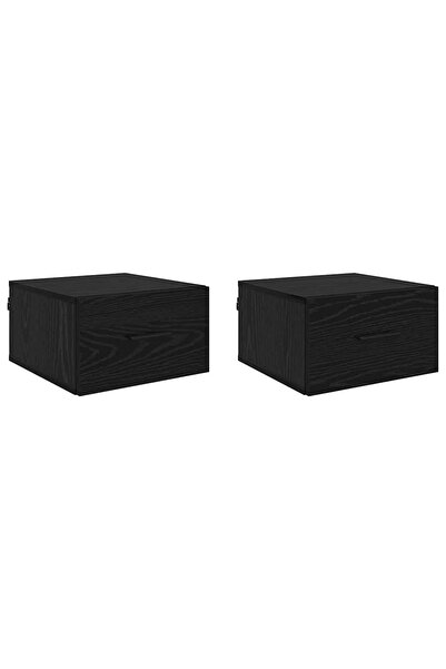 vidaxl Dulap de noapte cu sertar 2 pcs Stejar negru 35 x 35 x 20 cm