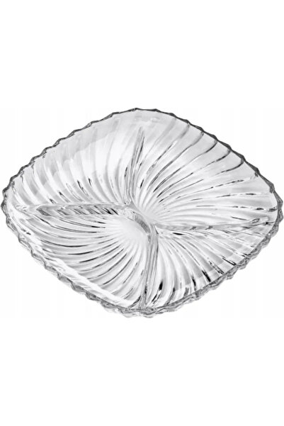 OEM Glass Serving Platter with 4 Compartments for Appetizers, Sauces, Snacks ...
