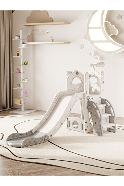 Bojasmiial Toddler Slide with Basketball Hoop Indoor Freestanding Kids Play S...