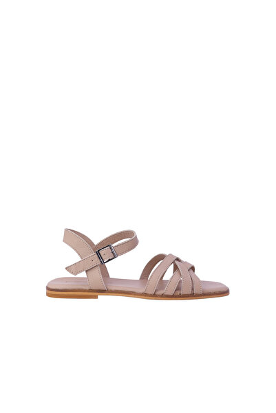 DİSPARİTA Women's Flat Sandals with Buckle Closure