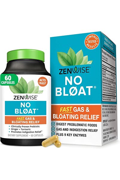 Zenwise Health No Bloat Digestive Enzymes for Gut Health, Gas & Bloating Reli...