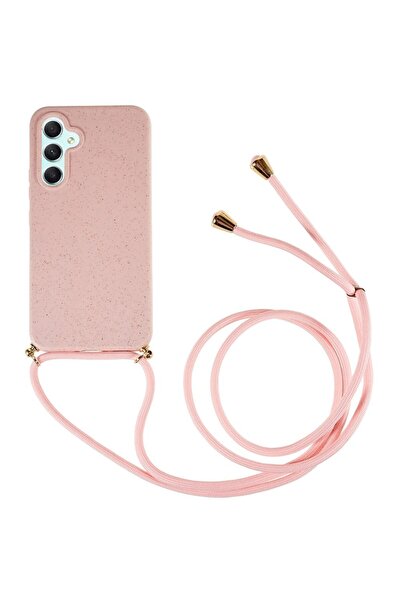 sscase Wheat Straw Θήκη Σιλικόνης με Λουράκι Pink (Samsung Galaxy A36 5G)