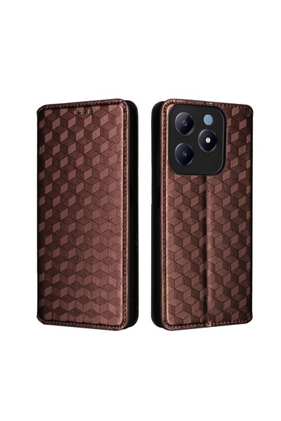 sscase Imprinted Rhombus Θήκη Βιβλίο Brown (Realme C61 4G)