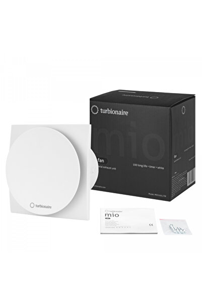 Turbionaire Вентилатор за баня MIO 100 LL-SW, Бял, Възвратен клапан, Мотор с ...