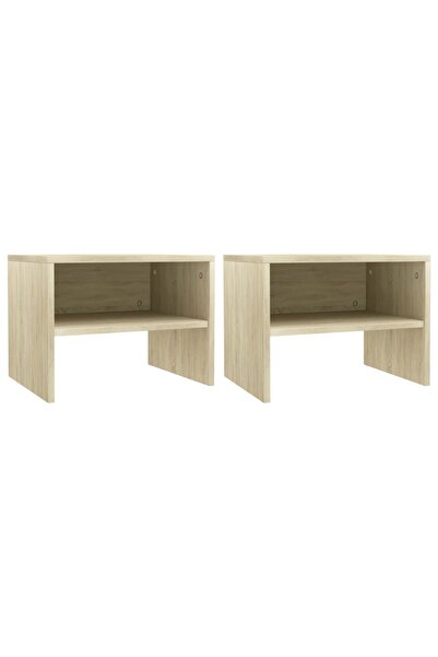 vidaxl Noptiere, 2 buc., stejar sonoma, 40x30x30 cm, lemn prelucrat