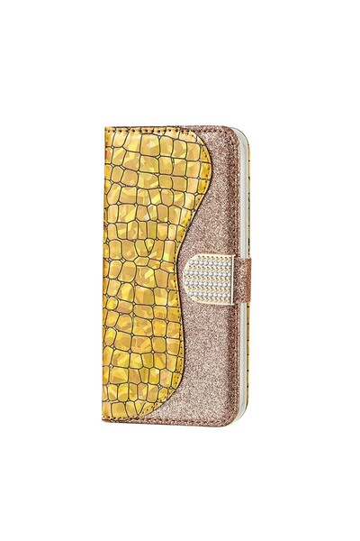sscase Laser Glitter θήκη Πορτοφόλι Gold (Xiaomi Redmi 10C)
