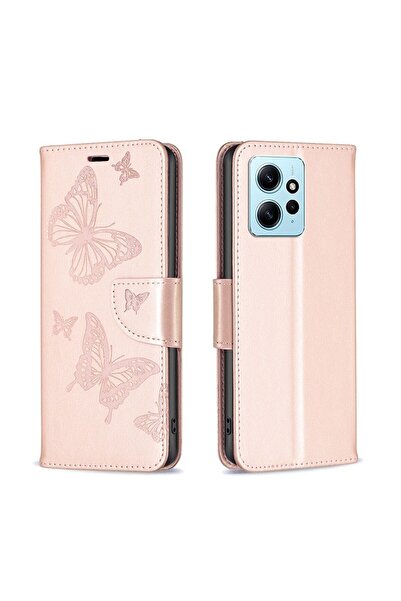 sscase Two Butterflies Θήκη Πορτοφόλι Rose Gold (Xiaomi Redmi Note 12 4G)