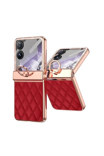sscase Rhombus and Strass Σκληρή Θήκη με Δαχτυλίδι Red (Xiaomi Mix Flip 5G)