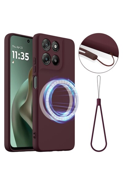 sscase MagSafe Solid Color Θήκη Σιλικόνης Wine Red (Motorola Moto G57 Power 5...