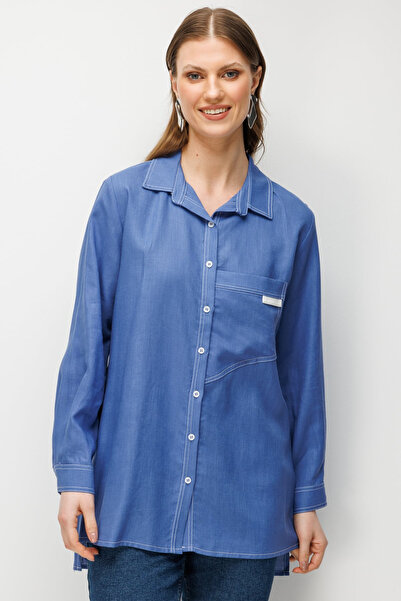Ekol Torba Pocketed Polo Yaka Linen Shirt