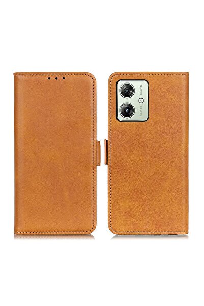 sscase Double Buckle Θήκη Πορτοφόλι Light Brown (Motorola Moto G54 5G)