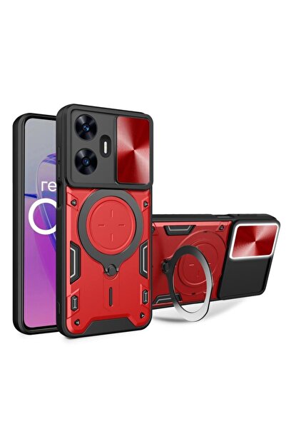 sscase Sliding Camshield Σκληρή Θήκη με Δαχτυλίδι Red (Realme C55)