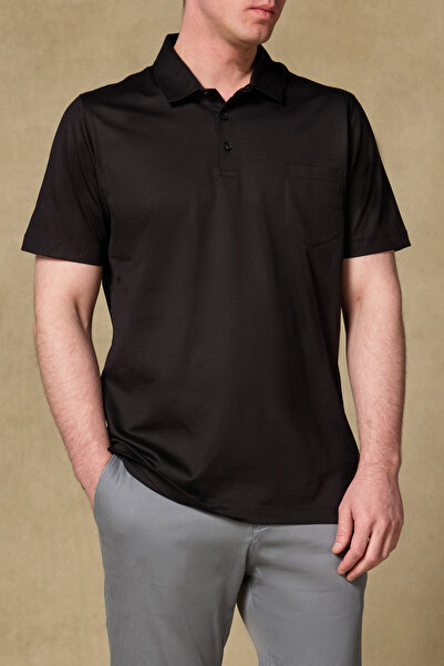 Abbate Tricou polo simplu pentru bărbați, din bumbac mercerizat Bivo, croială...