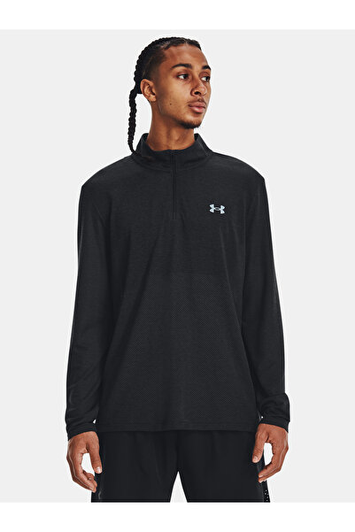 Under Armour Tricou UA SEAMLESS STRIDE 1/4 ZIP-BLK
