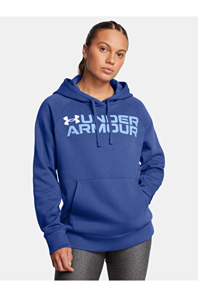 Under Armour Hanorac de damă Rival Fleece Wordmark Hoodie-BLU