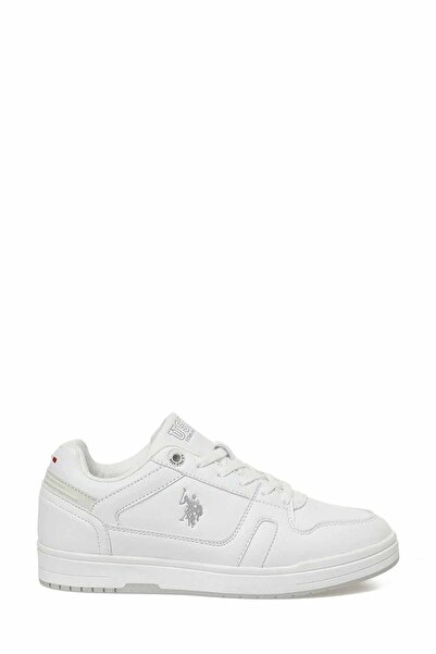 U.S. Polo Assn. حذاء رياضي نسائي أبيض اللون للمشي اليومي، خفيف الوزن ونعل مريح