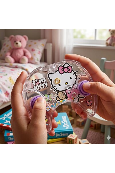 Kuzey Tacı Hello Kitty Tasarımlı Sulu Elde Oyun Konsolu Nostaljik Mini Atari|...