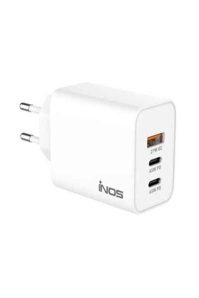 inos Φορτιστής χωρίς καλώδιο GaN με θύρα USB-A και 2 θύρες USB-C, 65W Power D...