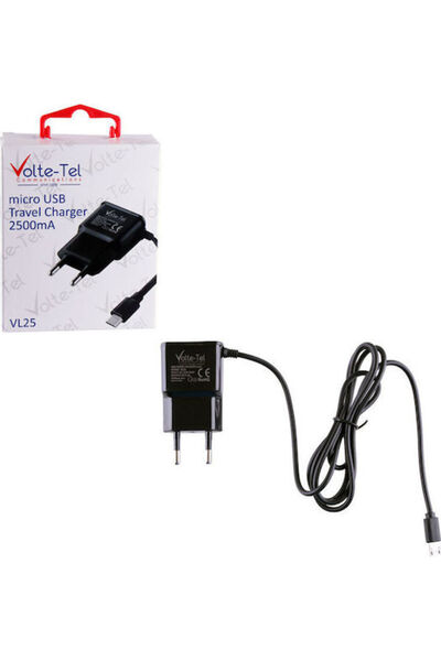 Other Φορτιστής Volte-Tel με ενσωματωμένο καλώδιο micro USB, Μαύρο (VL25)