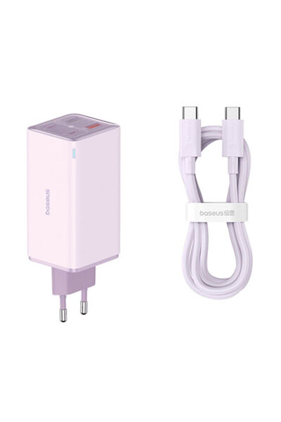 Baseus Φορτιστής GaN με 2 θύρες USB-A και 2 θύρες USB-C και Καλώδιο USB-C - U...