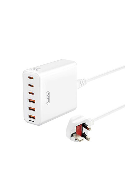 Xo Βάση φόρτισης GaN με 3 θύρες USB-A και 3 θύρες USB-C 75W σε λευκό χρώμα (L...