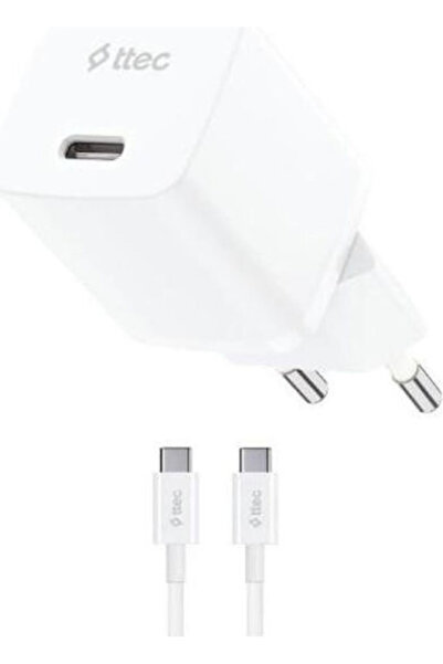 Ttec Φορτιστής GaN με Θύρα USB-C και Καλώδιο USB-C σε USB-C, Παροχή Ισχύος 30...