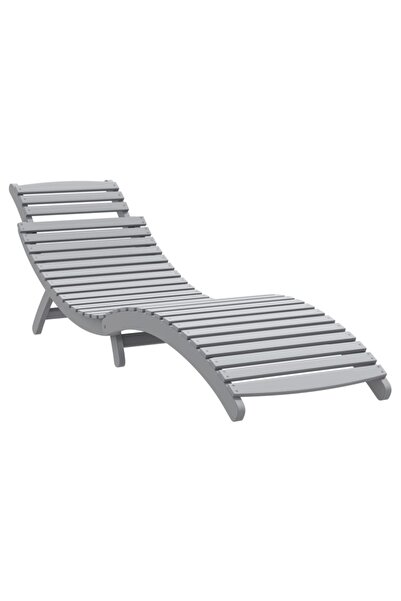 vidaxl Șezlong, gri, 184x55x64 cm, lemn masiv de acacia