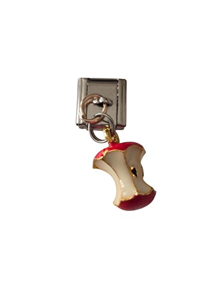 Sibelya Aksesuar Snack Time Italian Charm Bracelet with Bitten Apple Figure S...