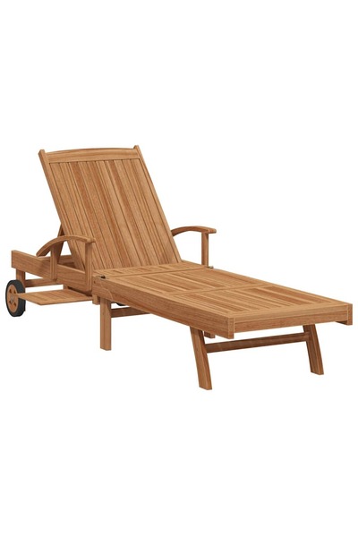 vidaxl Șezlong cu pernă Maro 195 x 59 x 78,5 cm Lemn solid de tec