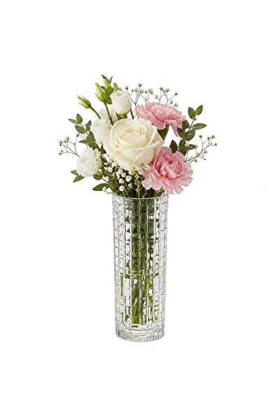 PUFO Elegant decorative vase Stripe made of glass for flowers and arrangement...