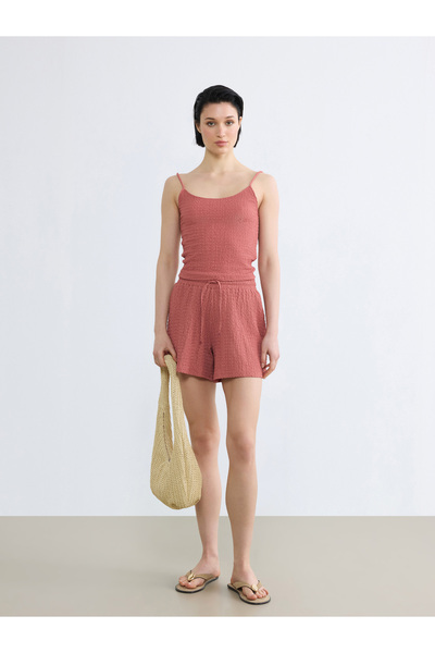 LC Waikiki Elastic Waist Textured Women's Shorts