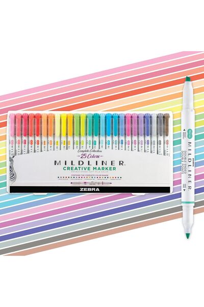 Zebra Pen Mildliner Double-Ended Highlighter with Broad and Fine Tip, Assorte...