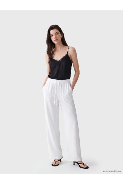 LC Waikiki Elastic Waist Wide Leg Women's Trousers