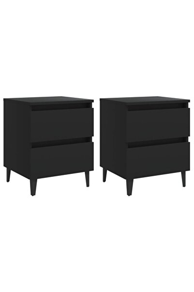 vidaxl Noptiere, 2 buc., negru, 40x35x50 cm, PAL
