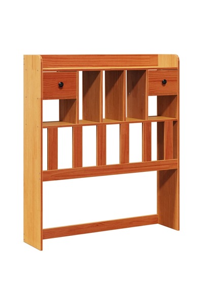 vidaxl Headboard with storage, waxed brown, 75 cm, solid pine wood