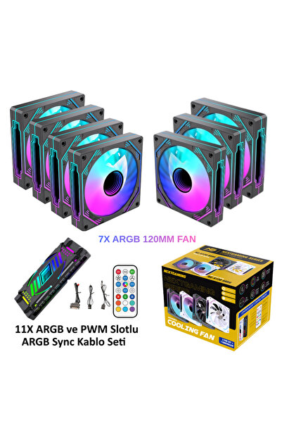 Next Gaming NG-A120B 7 Adet Infinity Mirror ARGB PWM Kasa Fanı 11X ARGB PWM S...