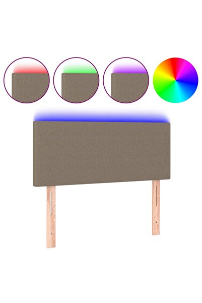 vidaxl LED headboard, taupe grey, 80x5x78/88 cm, textile